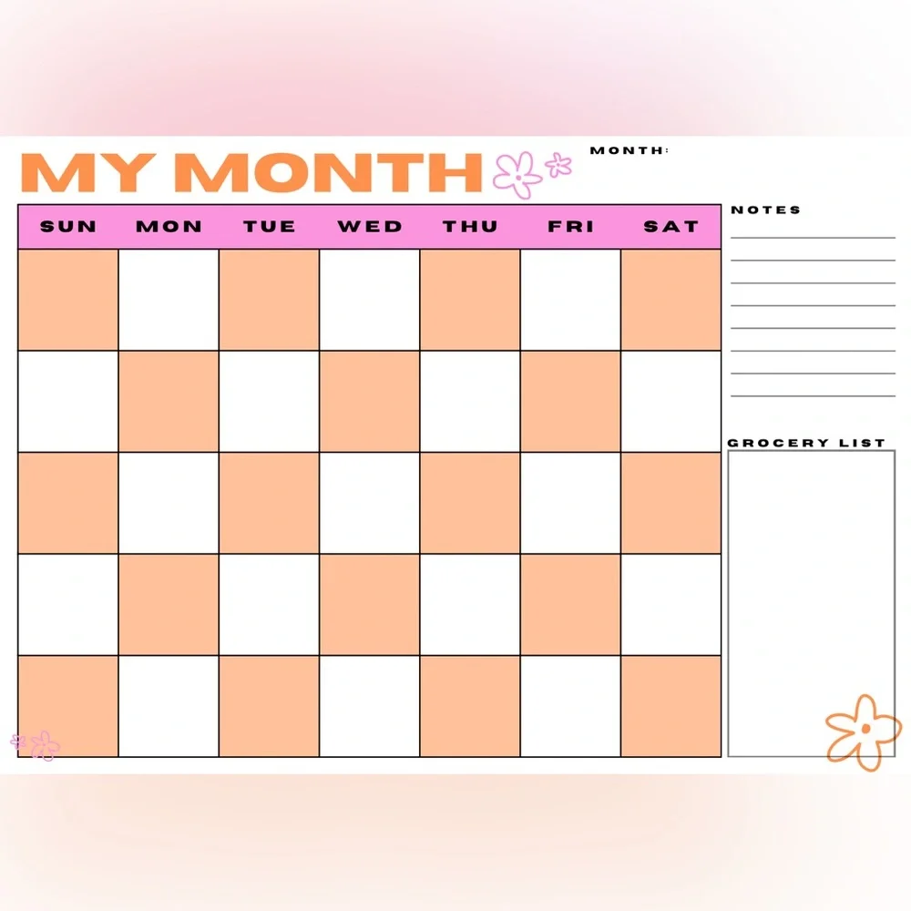 Multi color Fridge calendar 20x14